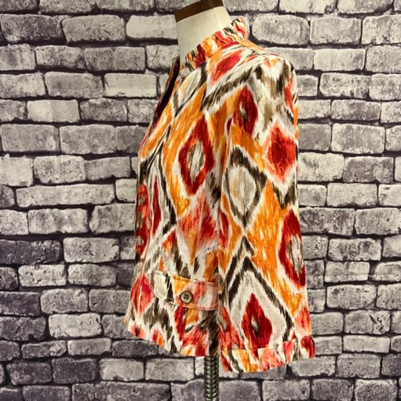 Chico's Multicolored No Close 3/4 Sleeve Jacket Size Medium - Picture 4 of 10